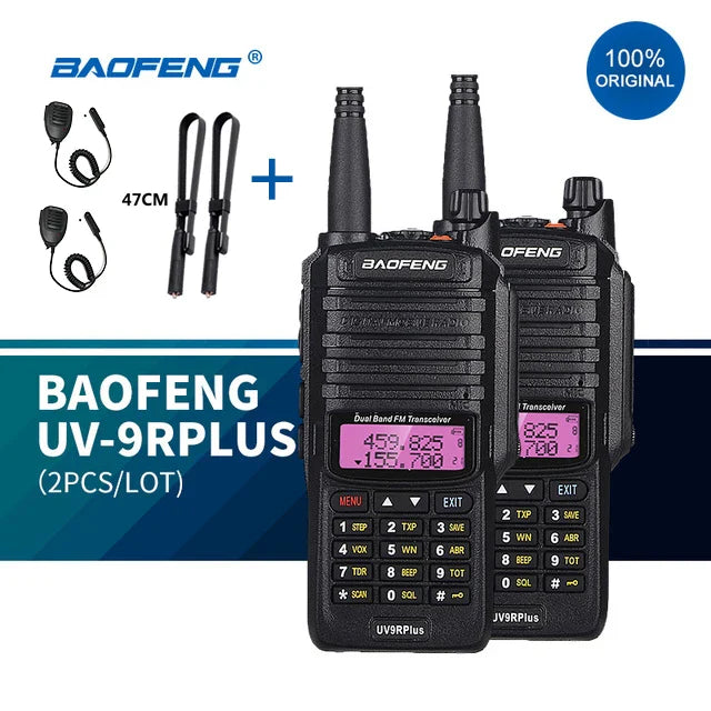 100% Original baofeng uv9r plus upgraded dual band radio waterproof walkie talkie communications amateur vhf uhf marin radio ham