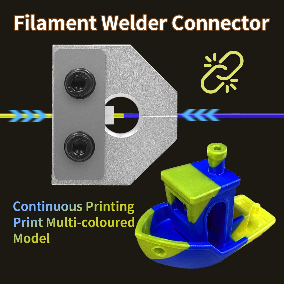 Filament Welder Connector Aluminum 3D Printer Accessories 1.75mm PLA ABS TPU PETG Filament Union For Ender 3 CR10 Pro Anet SKR