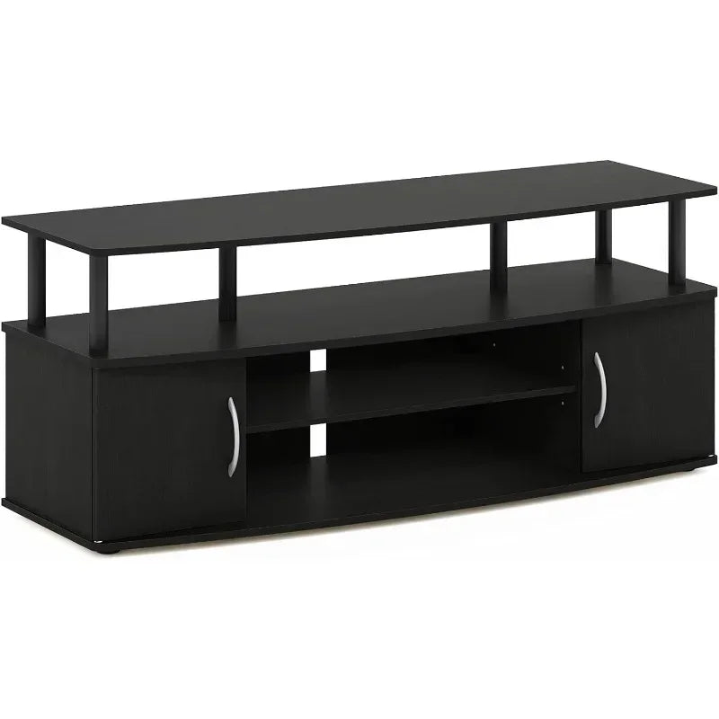 Furinno JAYA Large Entertainment Stand for TV Up To 55 Inch Blackwood Tv Cabinet Living Room Furniture