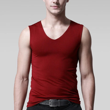 Ice Silk Seamless Men's Vest Loose Sleeveless Sport Bodysuit Vest For Men Plain Color Casual Summer Cotton Tank Undershirts Cool