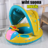 Infant Baby Float Swimming Seat Circle Inflatable Pool Swimming Ring Baby Water Seat with Sunshade Summer Beach Party Toys