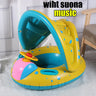 Infant Baby Float Swimming Seat Circle Inflatable Pool Swimming Ring Baby Water Seat with Sunshade Summer Beach Party Toys