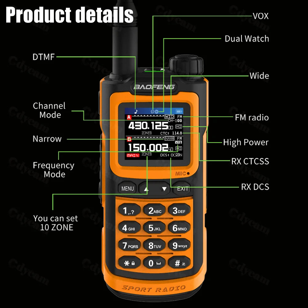 2024 Baofeng UV-G30 Pro Walkie Talkie Long Range Portable 1000 Channel Ham FM Radios UHF VHF USB-C Charge 2-Way Radio Waterproof