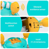 Interactive Crab Toy for Babies Creative Crawling Crab Escape Electronic Toys Animal Pet Runaway Musical Toys Gifts Dropshipping