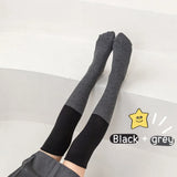 35-42cm Kids Girls Splicing Stockings Winter Warm High Thigh Long Socks Over The Knee Tube Leg Warmers School Casual Girl Socks