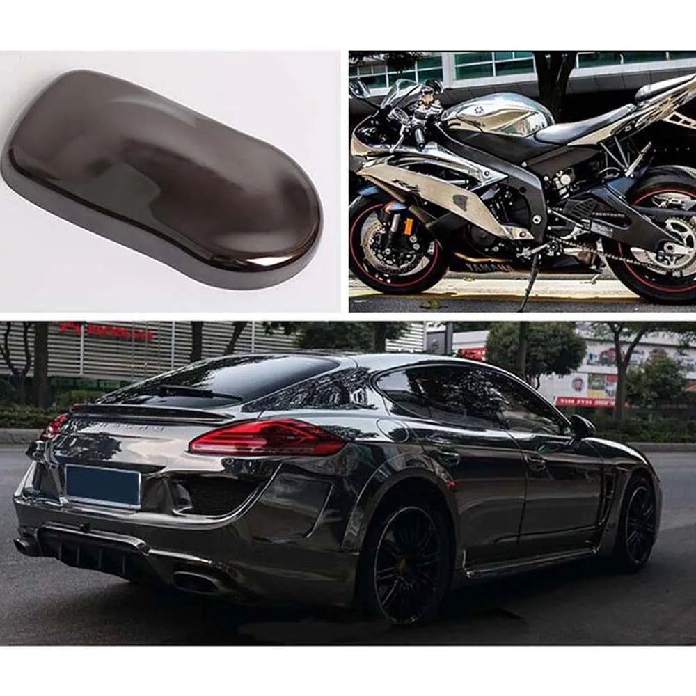 Metallic Plating Steel Black Mirror Gloss Car Motorcycle Body Decals Sheets Vinyl Wrap Glossy Sticker Air Release Film