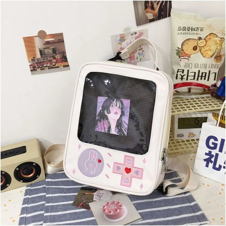 Y2K Cute Clear ItaBag Women's Lolita Backpack Kawaii Girl Shoulder Bag DIY Display Transparent Pocket Japanese Doll Tote Handbag