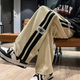 Spring Autumn Men Corduroy Pants American Retro Casual Long Pants Straight Crotch Loose Style Trendy Wide Leg Pants