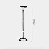 Carbon Material Lightweight Cane Four-foot Non-slip Crutch Elderly Mobility Aids LED Lighting Alarm System Medical Crutches