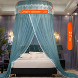 Breathable Hanging Mosquito Net Top Hook Lace Bed Canopy Encrypted Mesh Round Dome Court Style Crib Canopy Bedroom Decoration