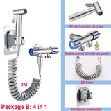 Handheld Bidet Sprayer Set 304 Stainless Steel Spray Gun Shower Handheld Toilet Bidet Faucet Sprayer Shower Nozzle Self Cleaning