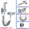 Handheld Bidet Sprayer Set 304 Stainless Steel Spray Gun Shower Handheld Toilet Bidet Faucet Sprayer Shower Nozzle Self Cleaning