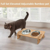 Double And Food Bowls Feeder & Stainless For Elevated Dogs Raised Supplies Cat Watering Steel Stand With Feeding Tall