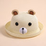 Summer New Men And Women Kids Fun Breathable Straw Hat Cartoon Cute Bear Kids Sunshade Sun Hat 3-6 Years Old Fisherman's Hat