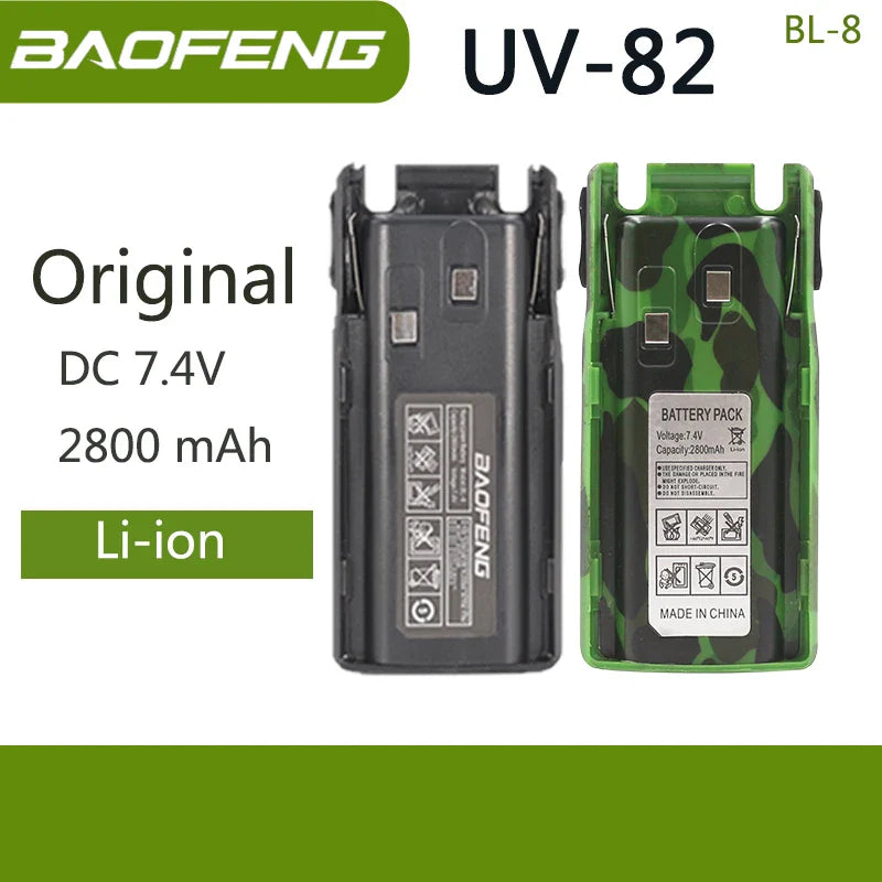 Baofeng UV 82 BL-8 Battery Walkie Talkie Ham Radio 2800/3800/4200 mAh Enlarge UV82 Plus UV-8D UV-82WX Original Radio Accessories