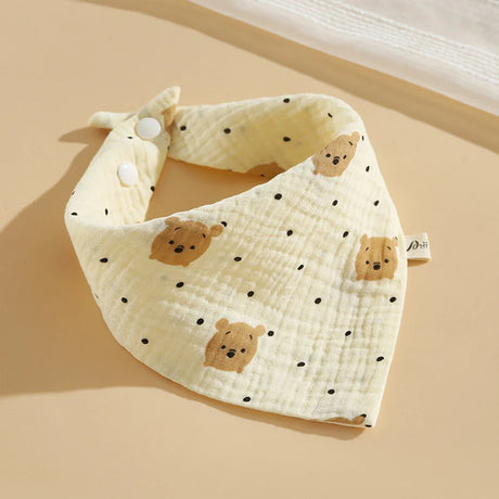 Personalized Ins Cotton Triangle Scarf Baby  Gauze Bib Neonatal Anti Spitting Saliva Towel Baby Cartoon Bib With Name Gift Bag