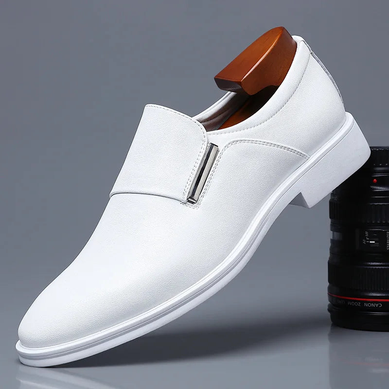 New Fashion Dress Men's Shoes Pointed Toe Leather Men Casual Formal Loafers Business Wedding Oxfords Shoes Zapatillas De Hombre