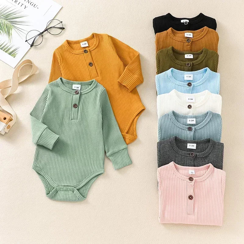 Baby Spring Autumn Clothing Newborn Infant Girl Floral Romper Baby Jumpsuit Hat 2Pcs Outfits Long Sleeve Clothes