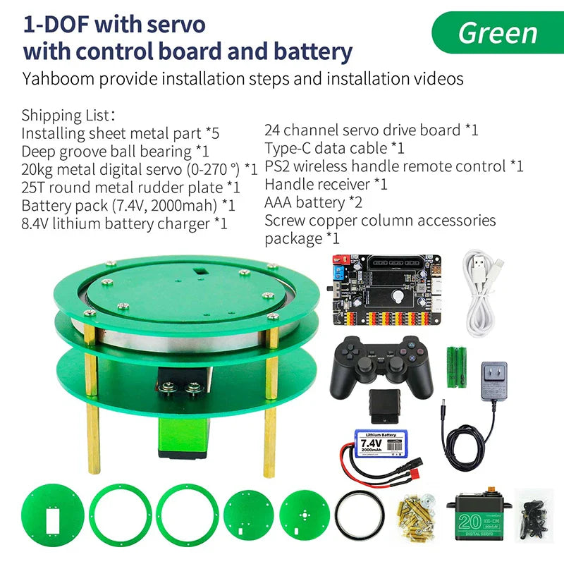 2DOF Electric Rotatable Rotary Robot Arm Base Platform Aluminium Alloy with 20KG/25KG Metal Digital Servo For DIY Smart RC Car