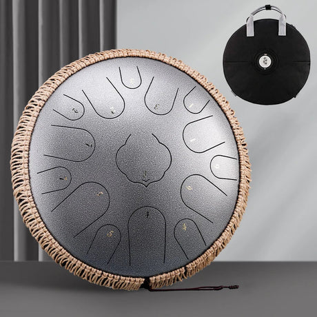 Hluru 15 Notes Glucophone Steel Tongue Drum 13 14 Inch 15 Notes Ethereal Drum Yoga Meditation Percussion Musical Instruments