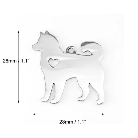 10pcs I Love My Cat Dog Animals Stainless Steel Pendant With Heart Puppy Pet ID Blank Dog Tag for Print Mirror Polish