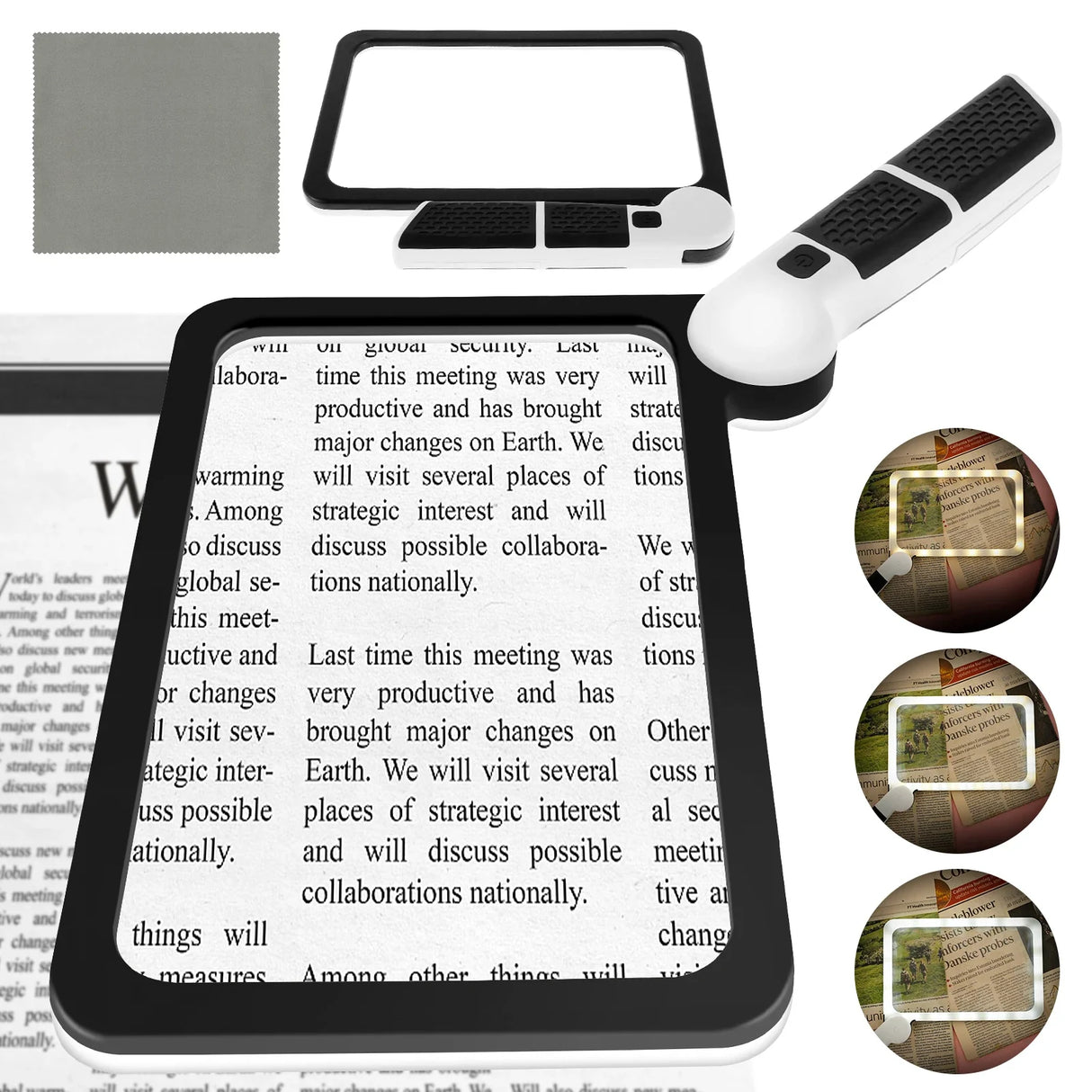 5X Magnifying Glass Seniors Handheld Reading Magnifier 48 Adjustable LED Light Magnifier For Reading Science Nature Exploration