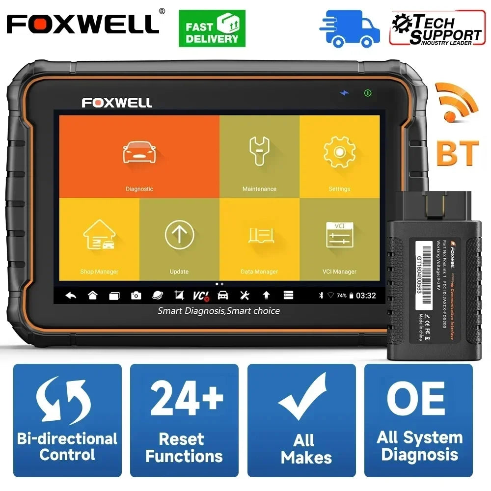 Foxwell GT60 OBD2 Bluetooth Car Diagnostic Tools Professional All System Oil Reset A/F Adjust 24 Reset OBD 2 Automotive Scanner