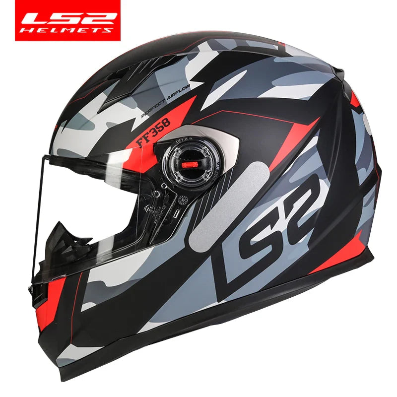 LS2 FF358 Full Face motorcycle helmet high quality ls2 Brazil flag capacete casque moto helm ECE approved no pump