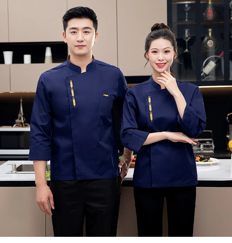 Hotel Chef Uniform Restaurant Chef coat Professional Clothes Cooking Waiter Coat Outfit Kitchen Work Chef Jackets custom logo