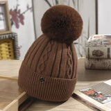 Winter Hats for Woman Thicker Beanies Chenille Ball Knitted Cap Girls Autumn Beanie Hats Fleece-lined Warmer Bonnet Casual Cap