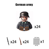 New WW2 Military Building Block Germany US British French Soviet Italian Action Figure Soldier Army Weapon Bricks Kids War Toys