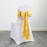 10PCS 17x275cm Sage Green Satin Chair Sashes Bows Chair Cover Ribbons for Wedding Banquet Party Baby Shower Event Decorations