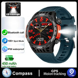 2024 New Smart Watch Men Outdoor Military Sports Fitness IP68 Waterproof Watch Bluetooth Call Heart Rate Detection Smart Watch