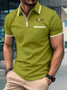 Autumn And Winter New Men's POLO Shirt Double-layer Standing Collar Shirt Long-sleeved Sports Polo Shirt High Quality Shirt