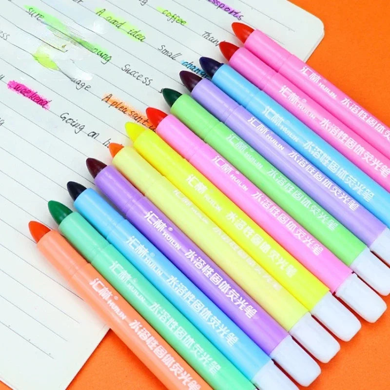 12Colors/set Pastel Gel Dry Highlighters Fragrance Bible Highlighters Pen No Bleed Bible Art Markers Journaling School Supplies