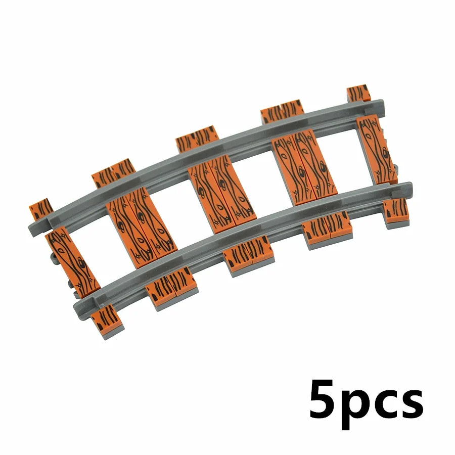 City Train Tracks Forked Flexible Railway Bridge Rail Viaduct Buliding Block Toy Straight Cruved Soft Track Bricks Leduo Gift