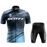 Men's Cycling Suit Jersey Mtb SCOTT Clothing Man Laser Cut Mens Sets Summer 2024 Complete Uniform Shorts Bib Short Jacket