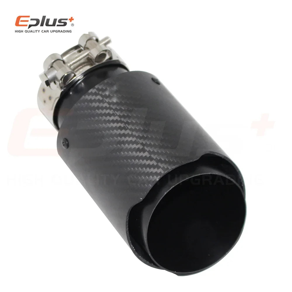 Car Matte Carbon Fibre Exhaust System Muffler Pipe Tip Straight Universal Black Stainless Mufflers Decorations For Akrapovic