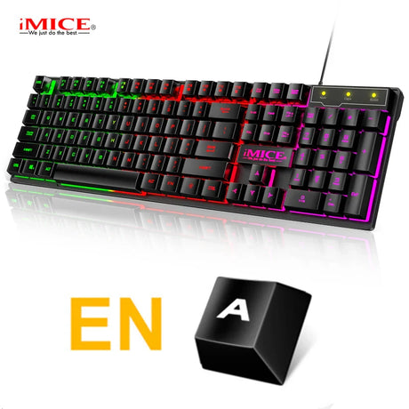 Gaming keyboard Gamer keyboard with backlight USB 104 Rubber keycaps RGB Wired Ergonomic Russian keyboard For PC laptop