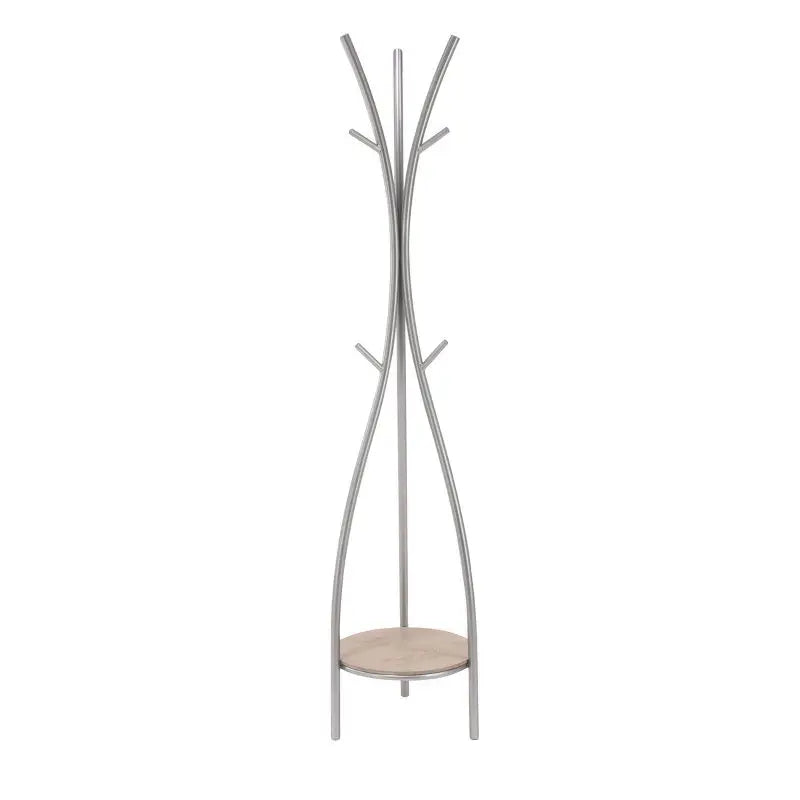 Elegant Silver Contemporary Coat Rack for Sophisticated Entryways