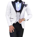 2023 Men 3 Pieces Suits For Men Custom Made Groom Groomsmen Tuxedos Wedding Men Suit Terno Masculino(Jacket+Pant+Vest)