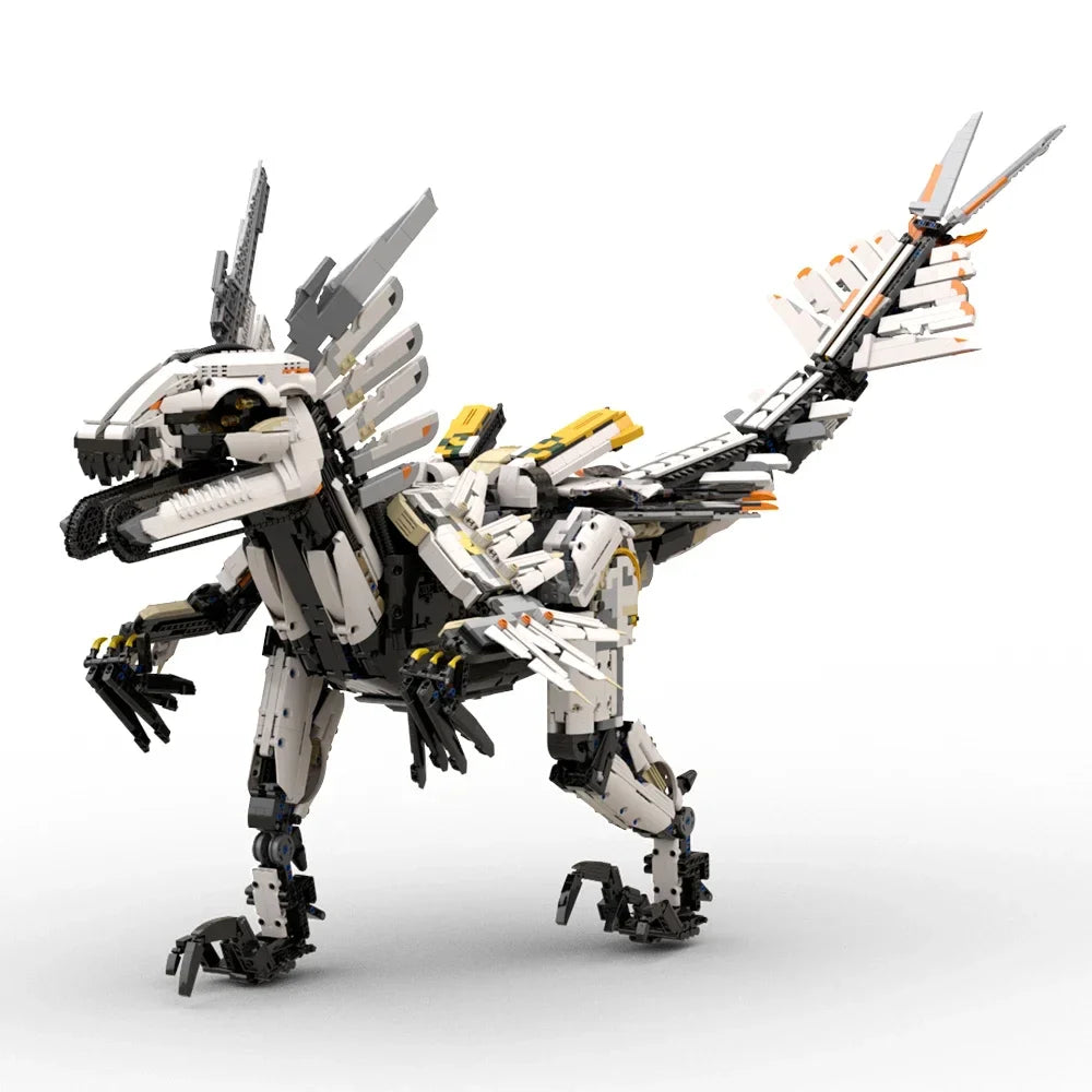 MOC Horizon Dawn Thunders Zero Giant Long Necked Mecha Beast Tooth Building Blocks Set Mechanical Giraffe Monster Bricks Toy