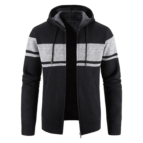 Male Knitted Casual Jackets with Hood Men's Sweater Coat Y2K Hoodies Korean Streetwear Baseball Jumpers Jersey Top Clothing