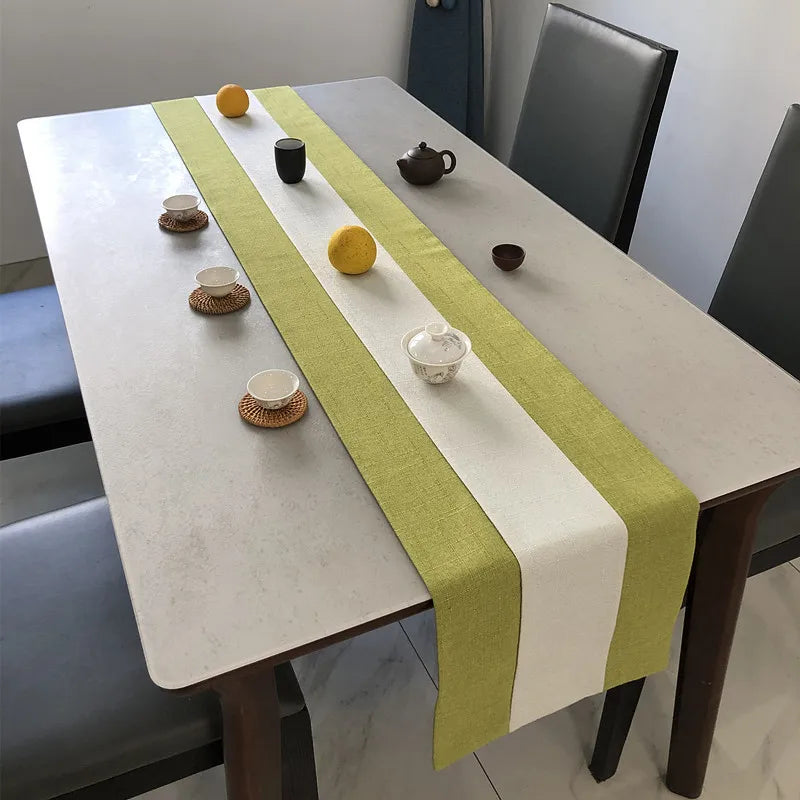 Chinese Style Cotton and Linen Table Flag Tea Table Table Decoration Modern Minimalist Tea Art Tablecloth TV Cabinet Table Flag