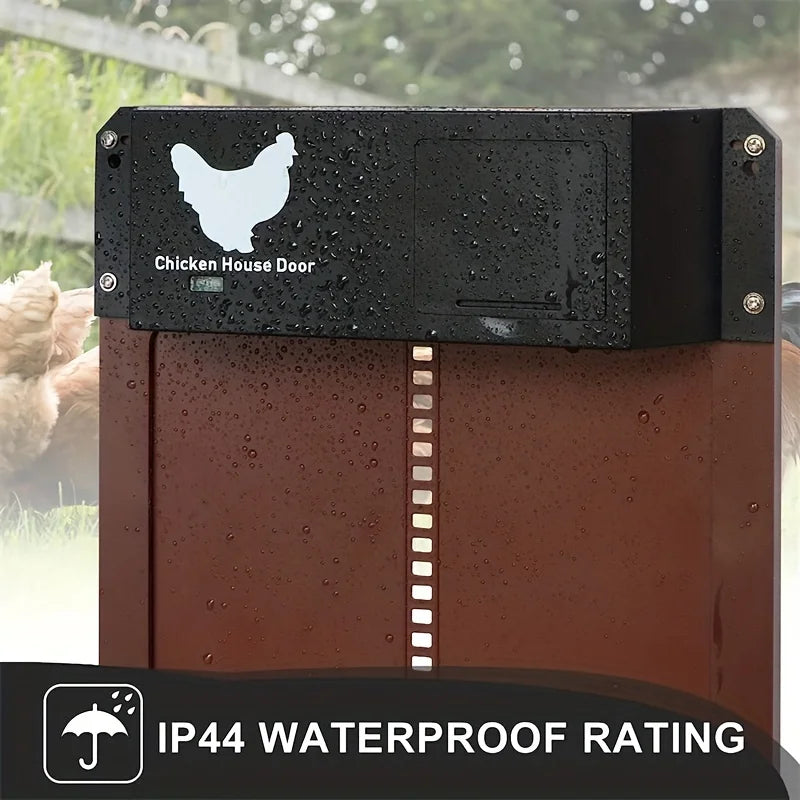 Automatic Chicken House Door with 12 Pockets Eggs Apron Waterproof Light Sensor Chicken Coop Door Poultry Habitat Supplies