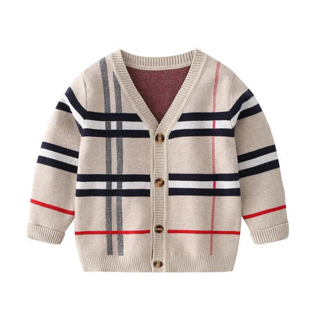 1-8T Toddler Kid Boy Sweater Spring Winter Clothes Warm Pullover Top Long Sleeve Plaid Sweater Girl Fashion Gentleman Knitwear