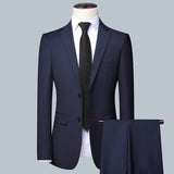 High Quality (Blazer+ Waistcoat + Trousers) Men Simple Business Elegant Fashion Job Interview Gentleman Suit Slim 3-piece Suit