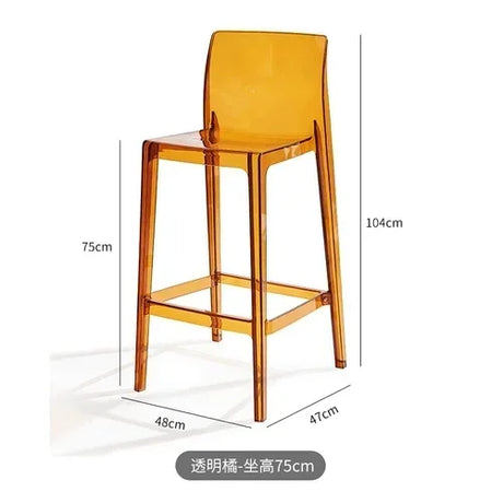 Nordic Acrylic Transparent Bar Chairs Modern Backrest Household Design Bar Chairs High Stools Muebles Household Items WZ50BC