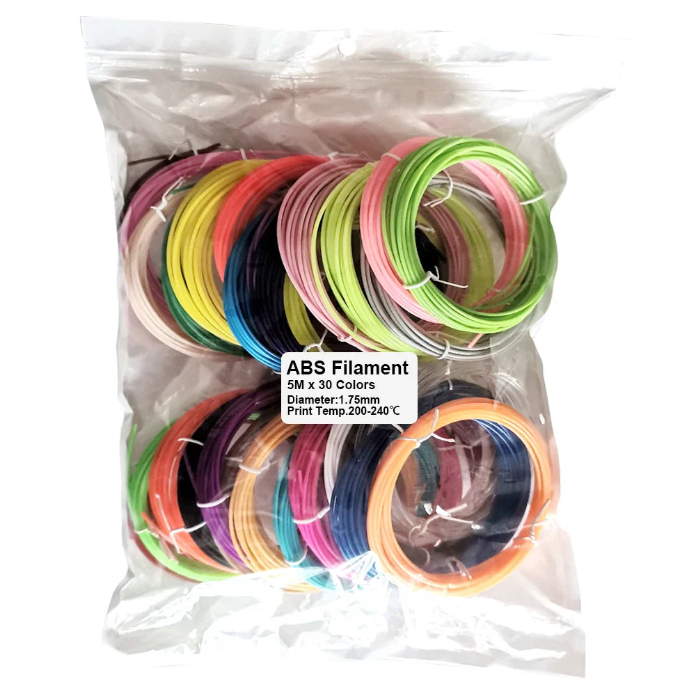 3D Printing Materials For 3D Pens 1.75mm Diameter PCL PLA ABS Filament 50M/100M/150M Pack