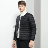 Men's Liner Duck Down Jacket O-neck Variable V-neck 2023 New Men Winter Keep Warm Collarless Ultralight Quilted Puffer Coat